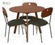 Conjunto de Mesa Mira e 3 Cadeiras Mira  Verde, brown | WestwingNow