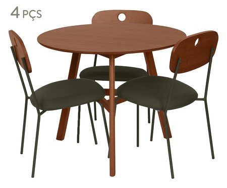 Conjunto de Mesa Mira e 3 Cadeiras Mira  Verde | Westwing