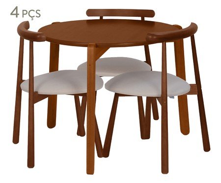 Conjunto de Mesa City e 3 Cadeiras City  Bege | Westwing