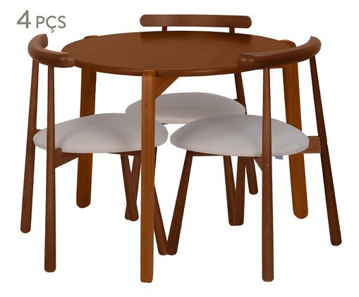 Conjunto de Mesa City e 3 Cadeiras City  Bege, brown | WestwingNow