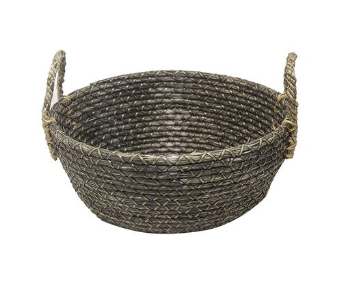Cesta Fibra Natural com Alças em Corda Cinza, multicolor | WestwingNow