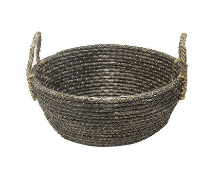 Cesta Fibra Natural com Alças em Corda Cinza | Westwing