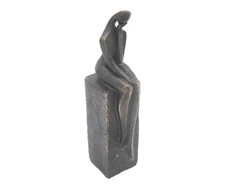 Mulher Sentada Pensando em Resina Bronze | Westwing