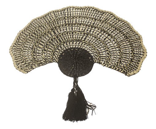Leque Decorativo com Pingente Bege e Preto, multicolor | WestwingNow