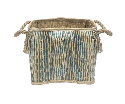 Cesta Pequena em Fibra Natural com Alças em Corda Bege, multicolor | WestwingNow