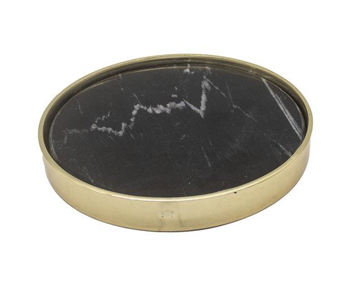 Bandeja em Mármore e Metal Preto e Dourado, multicolor | WestwingNow