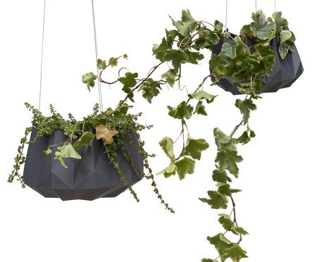Vaso Suspenso Dobradura Grande Cinza Chumbo | Westwing