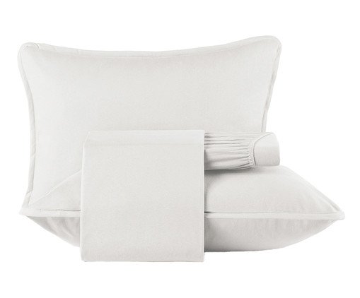 Jogo de Lençol Malha Fio Penteado Branco, white | WestwingNow