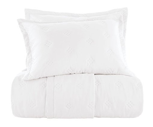 Jogo de Cobre-Leito Malha Fio Penteado Branco, white | WestwingNow