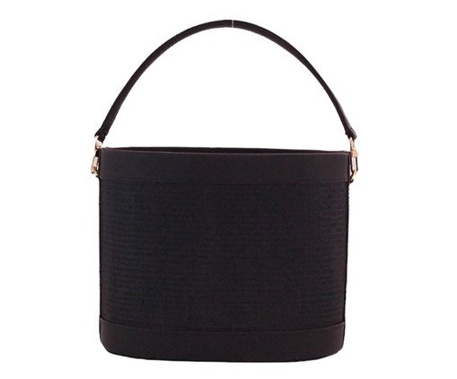 Bolsa Alba em Palha Preta, Preto | WestwingNow