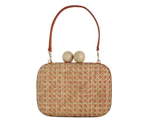 Bolsa Brasil Tropical em Palha Coral, Natural | WestwingNow