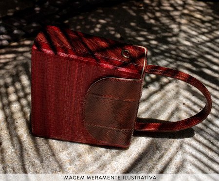 Bolsa Catarina em Palha e Couro Vermelha | Westwing