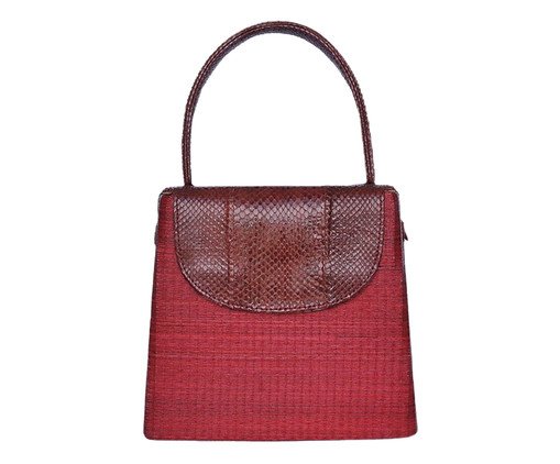 Bolsa Catarina em Palha e Couro Vermelha, Vermelho | WestwingNow