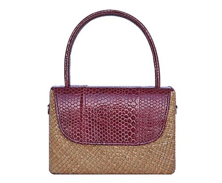 Bolsa Helena em Palha e Couro Caramelo | Westwing