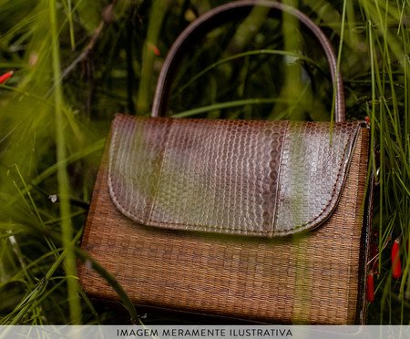 Bolsa Helena em Palha e Couro Marrom | Westwing