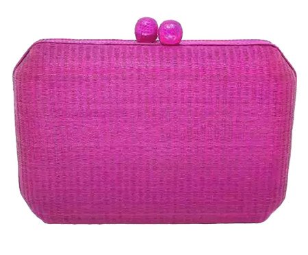 Bolsa Clucth Laura em Palha Rosa Pink | Westwing