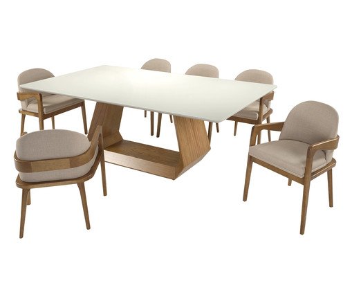 Jogo de Mesa de Jantar Liz Diamond, brown | WestwingNow
