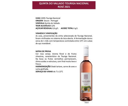 Vinho Vallado Touriga Nacional Douro Rosé | Westwing