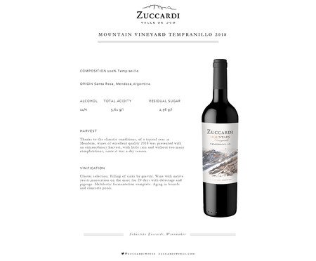 Vinho Zuccardi Mountain Tempranillo | Westwing