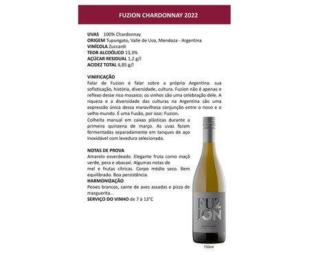 Vinho Fuzion Chardonnay | Westwing
