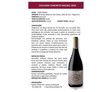 Vinho Zuccardi Concreto Malbec | Westwing