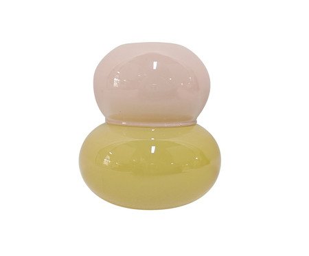 Garrafa Decorativa Sculpté Rosa e Amarelo