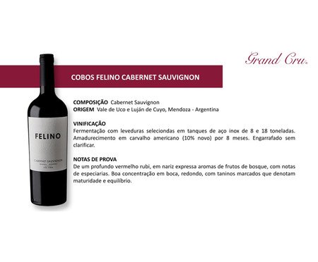 Vinho Cobos Felino Cabernet Sauvignon | Westwing
