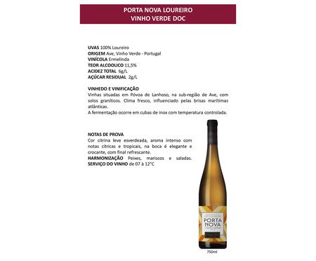 Vinho Ermelinda Porta Nova Loureiro | Westwing