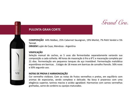 Vinho Pulenta Estate Vii Gran Corte 2020 | Westwing
