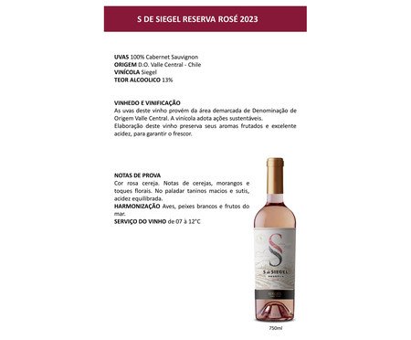 Vinho S de Siegel Reserva Rosé | Westwing