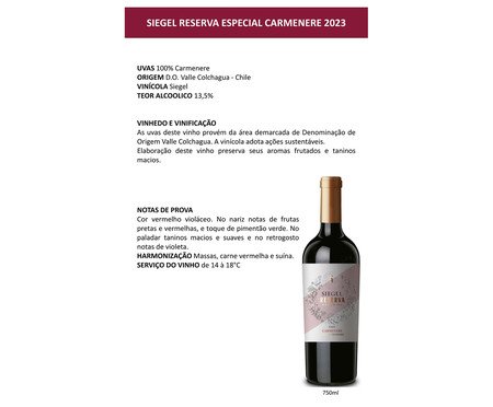 Vinho Siegel Reserva Especial Carmenere | Westwing