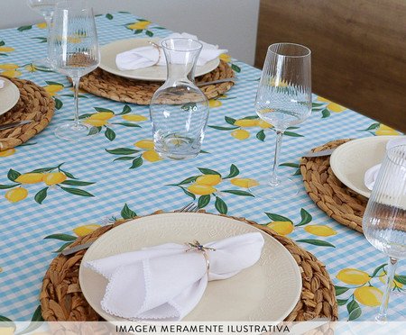 Toalha de Mesa Limão Siciliano Azul Claro | Westwing