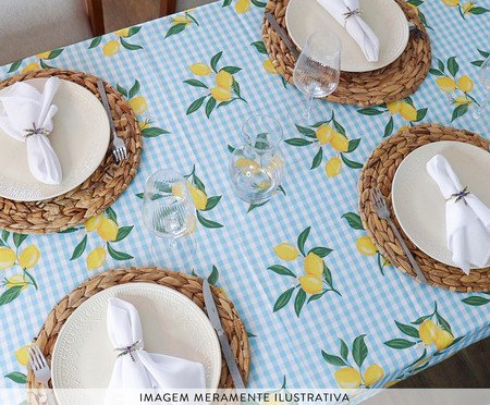 Toalha de Mesa Limão Siciliano Azul Claro | Westwing