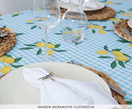 Toalha de Mesa Limão Siciliano Azul Claro | Westwing