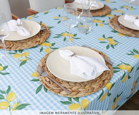 Toalha de Mesa Limão Siciliano Azul Claro | Westwing