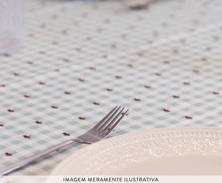 Toalha de Mesa Jardim Xadrez Abelhas Verde Pistache | Westwing