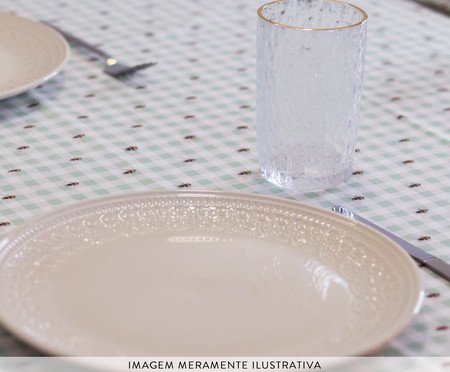 Toalha de Mesa Jardim Xadrez Abelhas Verde Pistache | Westwing