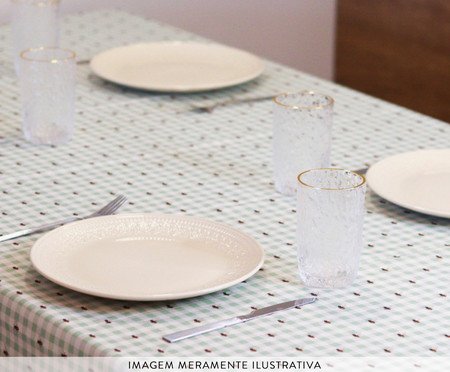 Toalha de Mesa Jardim Xadrez Abelhas Verde Pistache | Westwing