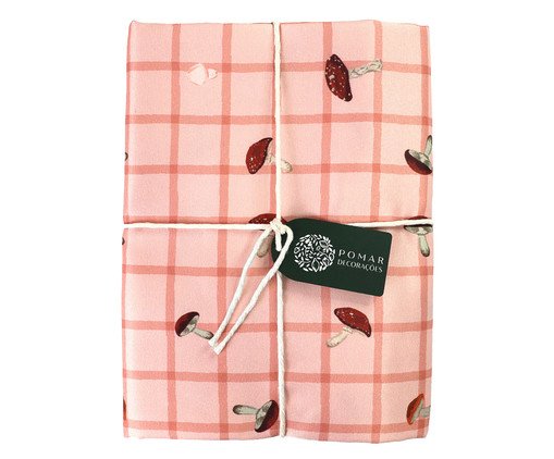 Toalha de Mesa Bosque Encantado Xadrez Rosé, Rose | WestwingNow