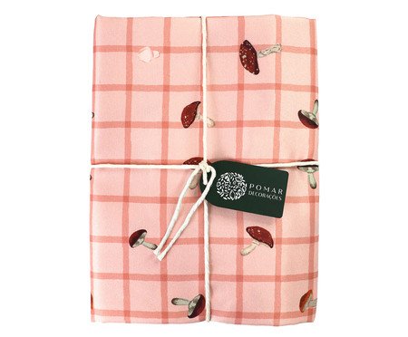 Toalha de Mesa Bosque Encantado Xadrez Rosé | Westwing