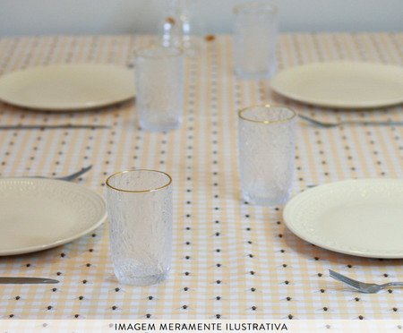 Toalha de Mesa Xadrez Abelhas Amarelo | Westwing