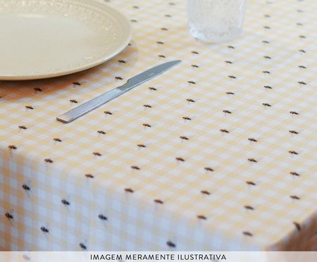 Toalha de Mesa Xadrez Abelhas Amarelo | Westwing