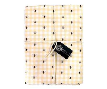 Toalha de Mesa Xadrez Abelhas Amarelo | Westwing