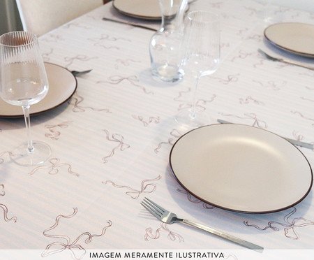 Toalha de Mesa Chame Clássico Nude com Laços | Westwing