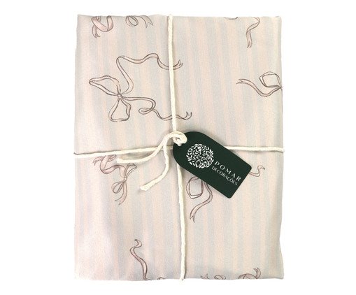 Toalha de Mesa Chame Clássico Nude com Laços, pink | WestwingNow