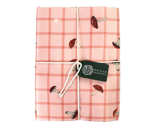 Toalha de Mesa Redonda Bosque Encantado Xadrez Rosé, Rose | WestwingNow