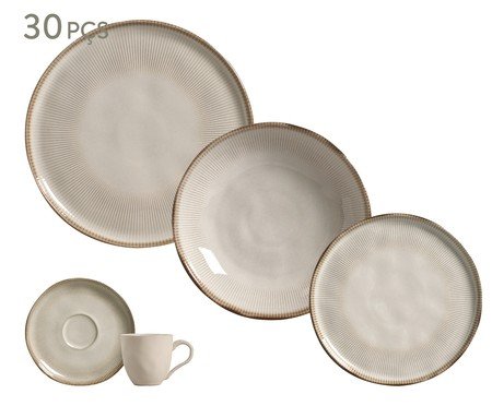 Aparelho de Jantar em Stoneware Raio - 30Pçs | Westwing