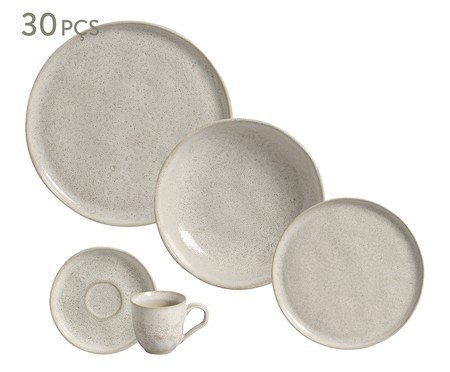 Aparelho de Jantar em Stoneware Vanilla - 30Pçs | Westwing