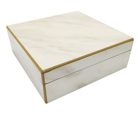 58414 - CAIXA DECOR EM MADEIRA MARM. BRANCO - G | Westwing