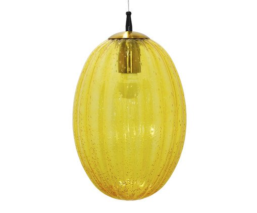 Pendente em Metal com Vidro Amarelo Bivolt, multicolor | WestwingNow